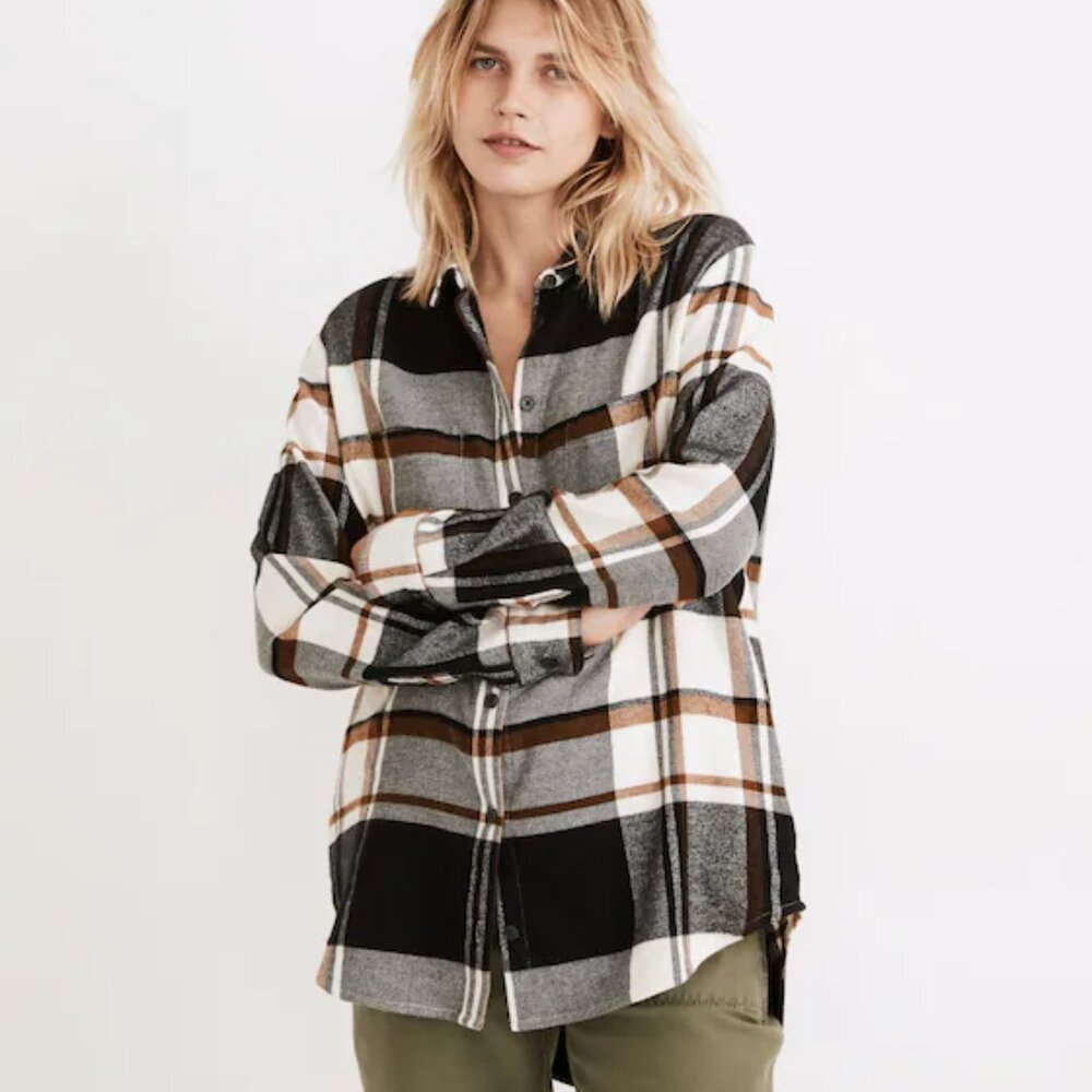 Madewell Sunday flannel in Bromley plaid - NWT